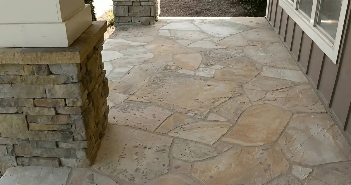 House entrance with professionally installed stone flooring in Grand Rapids MI